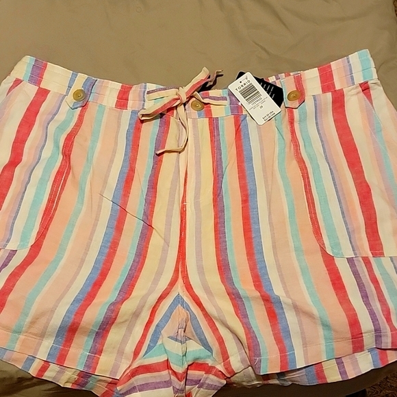 5 Inch Pull-on linen blend pull-on shorts multi color - Picture 1 of 3